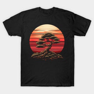 Bonsai Tree with Sunset T-Shirt